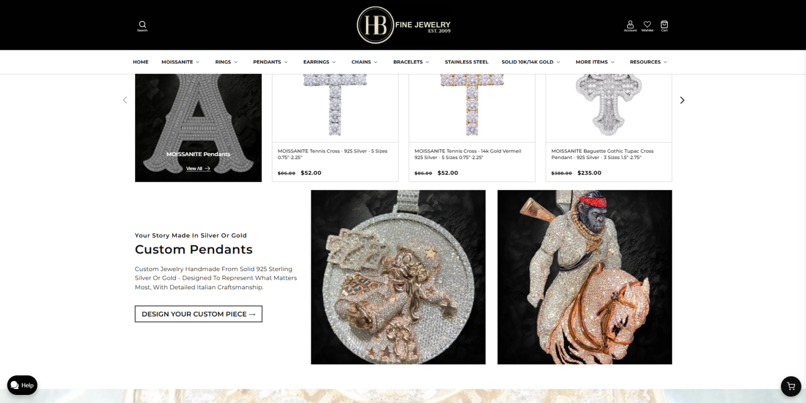 Harlembling custom pendants personalized moissanite jewelry design collection