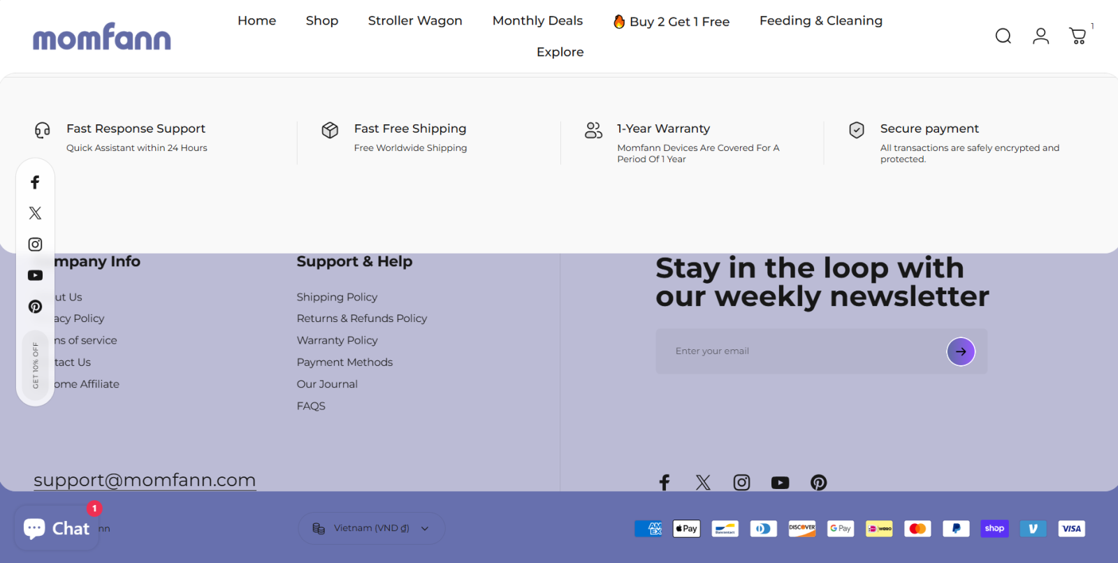 momfann warranty free shipping secure payment customer support review