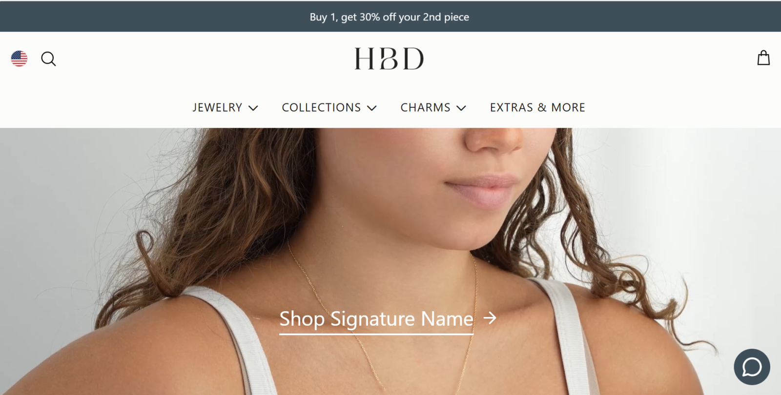 HBD Jewellery promotion buy 1 get 30 percent off personalised jewellery offer banner