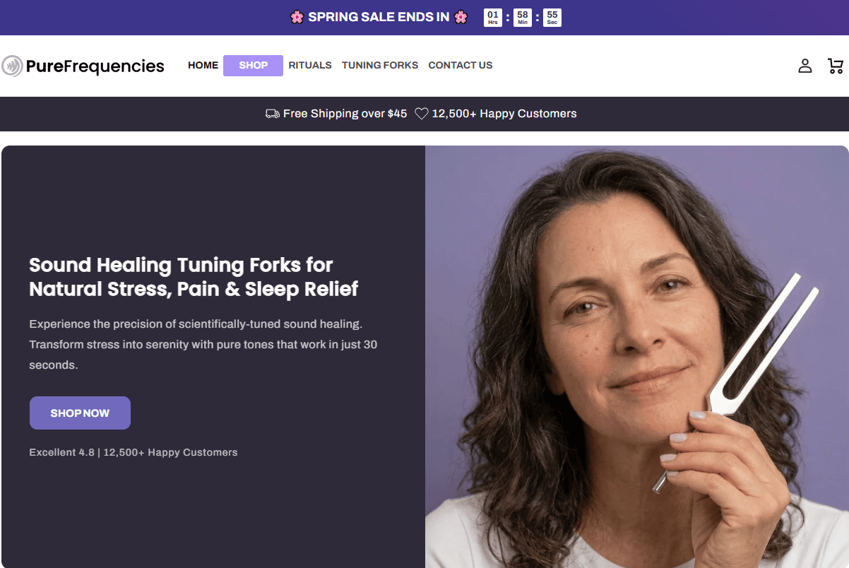 Tribit homepage hero banner showing portable speakers, earbuds, and spring campaign visual