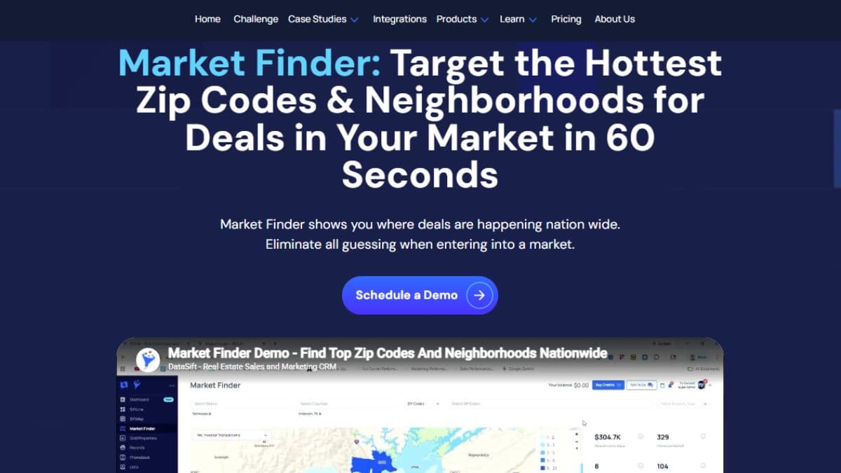 DataSift real estate data and SiftMap property prospecting workflow