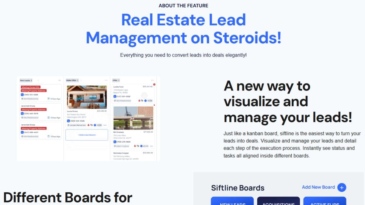 DataSift lead management CRM tasks appointments and follow up workflow