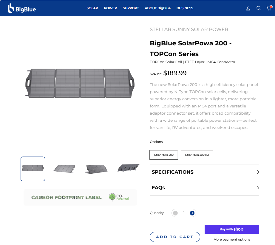BigBlue portable solar panel