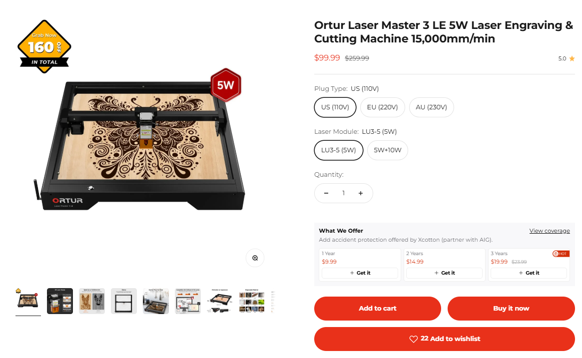 Ortur laser engraving machine