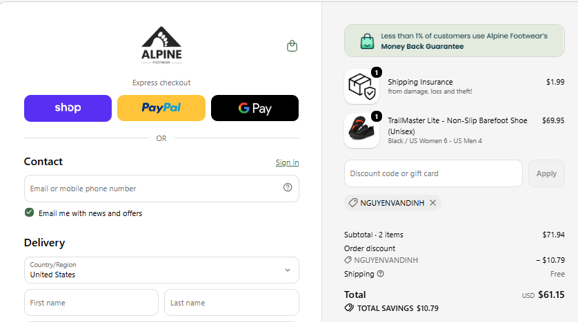 NGUYENVANDINH TrailMaster Lite checkout proof