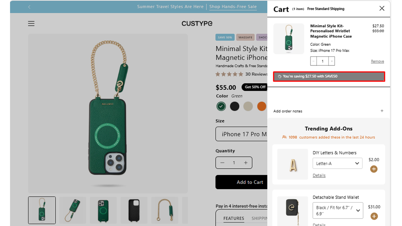 Custype Personalised Wristlet Magnetic iPhone Case deal proof