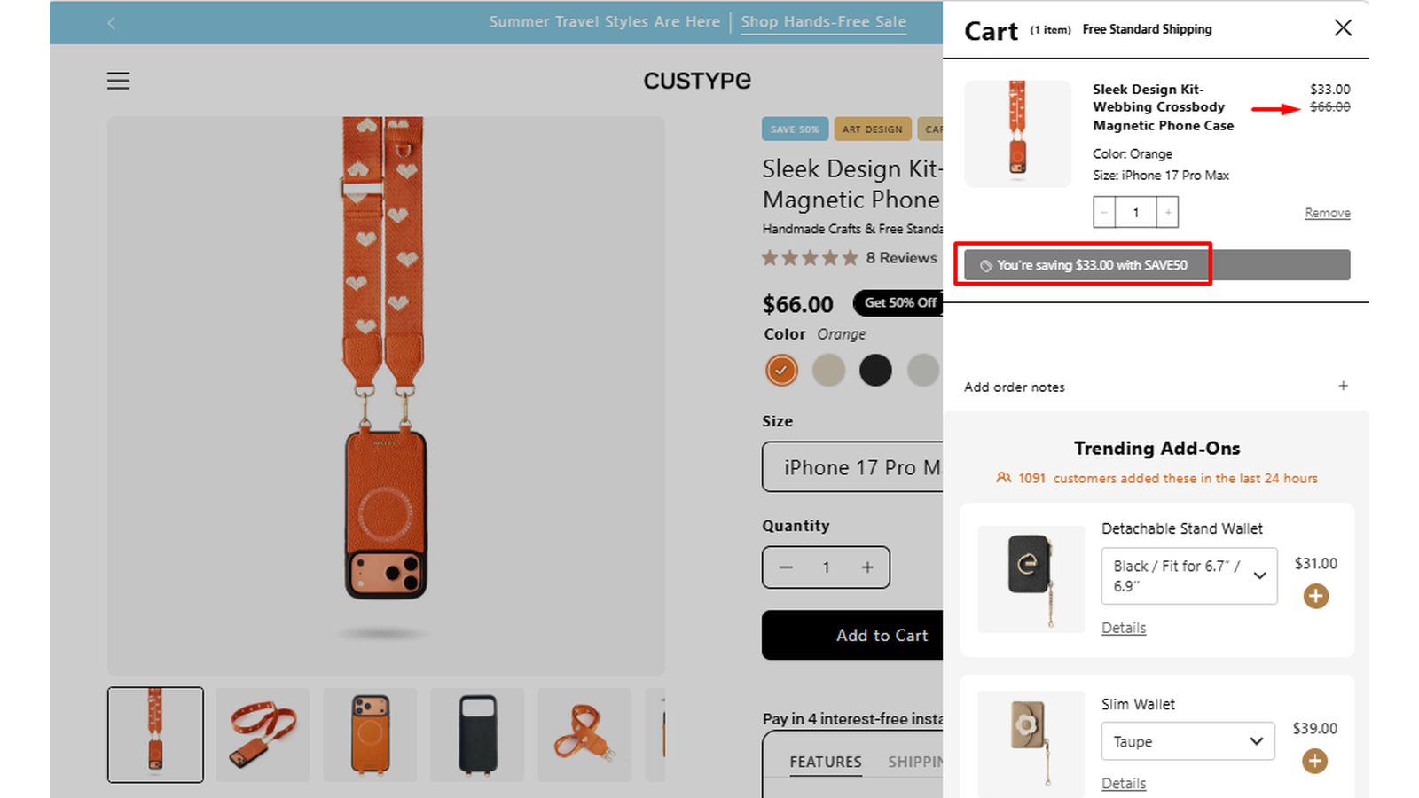 Custype Sleek Design Kit Webbing Crossbody Magnetic Phone Case deal proof
