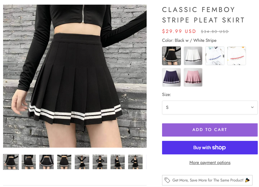 Classic Pleat Skirt sale price proof