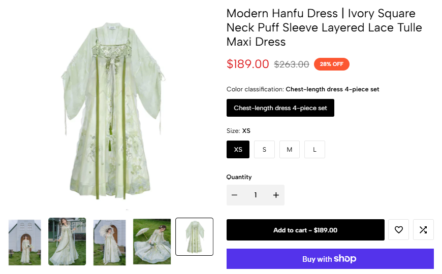 Modern Hanfu Dress sale price proof
