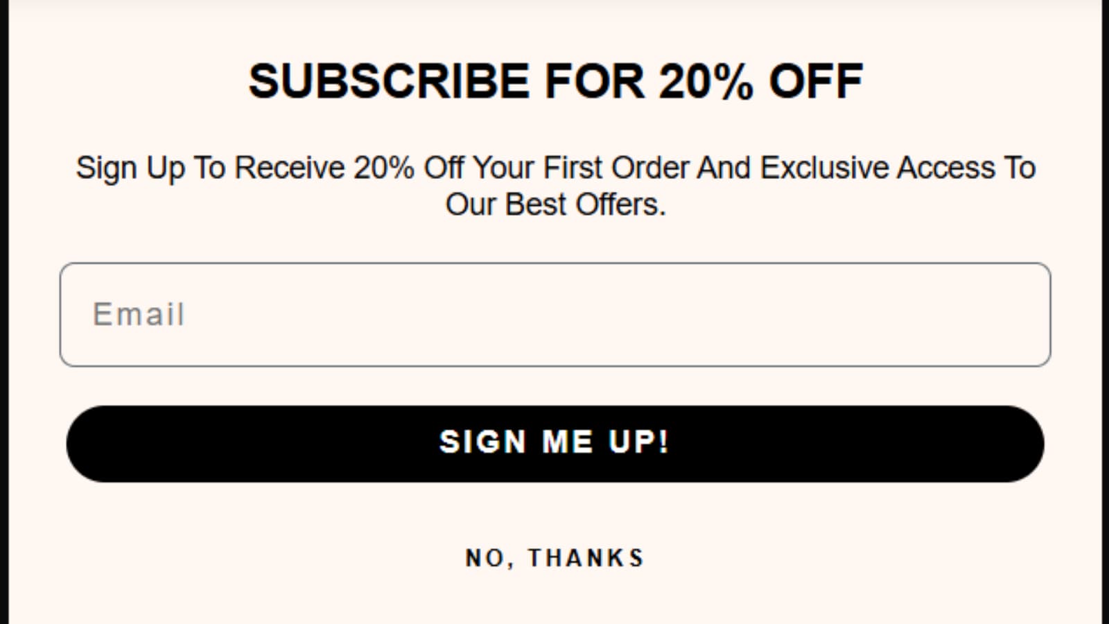 CicyBell subscribe popup for 20% off first order email signup code