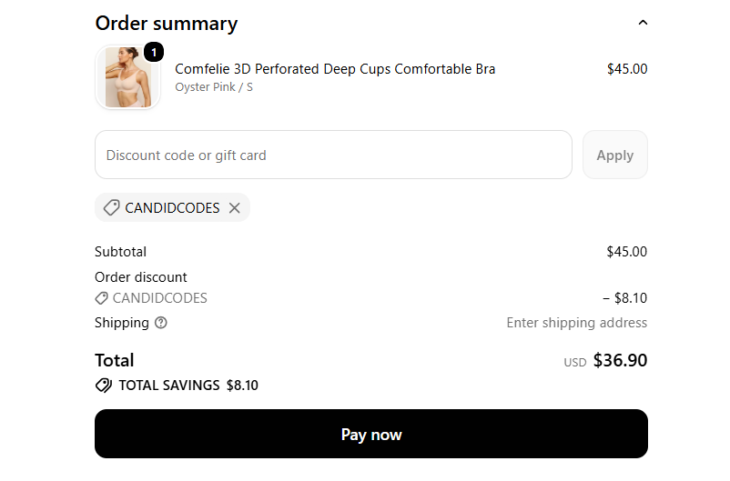 CANDIDCODES checkout proof for 3D Perforated Deep Cups Bra