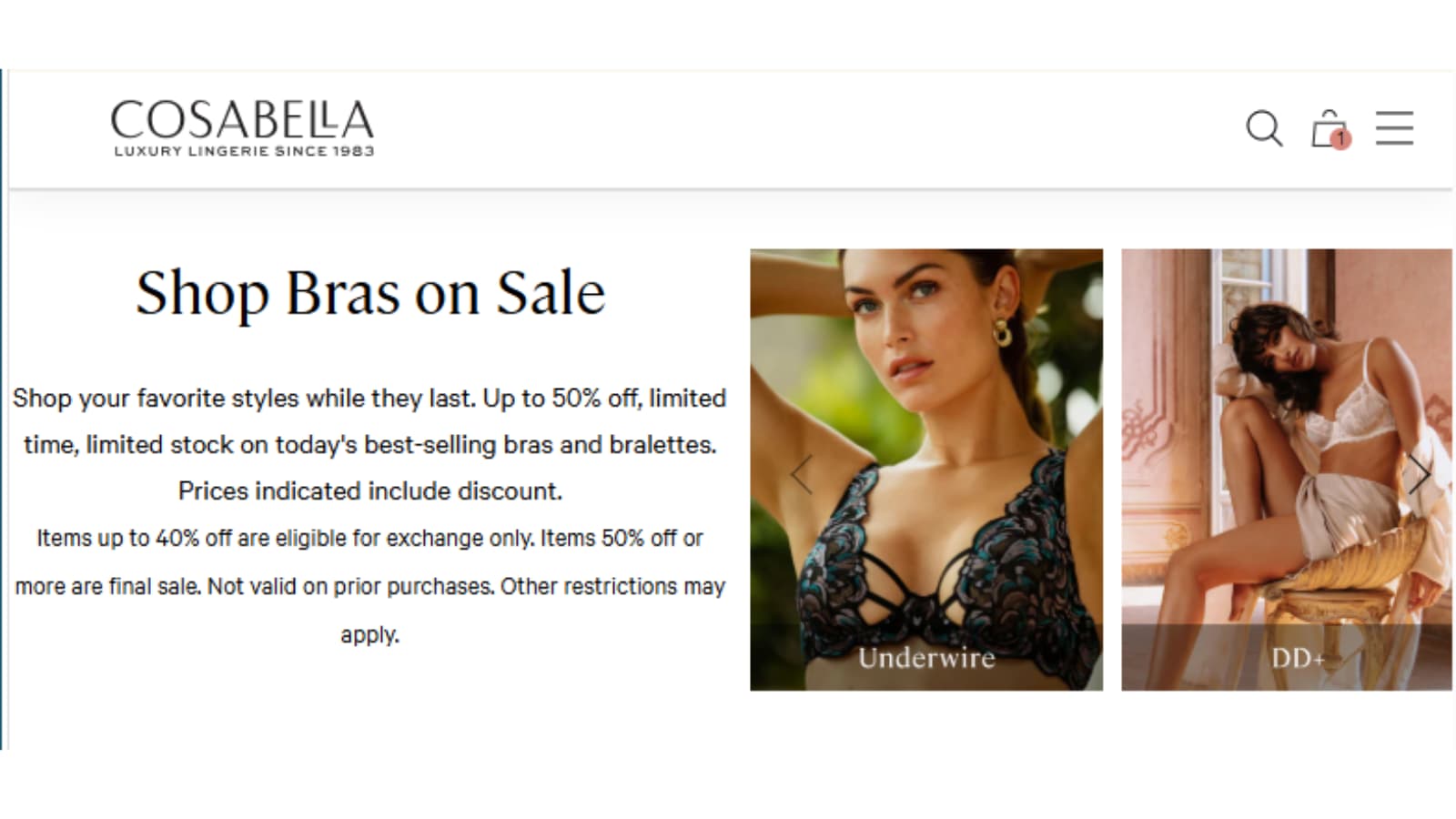 Cosabella Bras on Sale category thumbnail