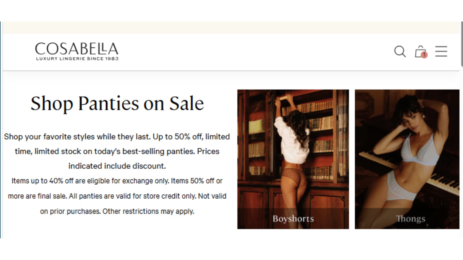 Cosabella Panties on Sale category thumbnail