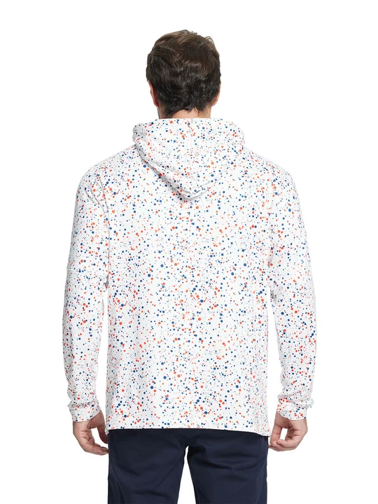 Back fit and hood coverage of DTWOOO Print Performance Fleece Hoodie