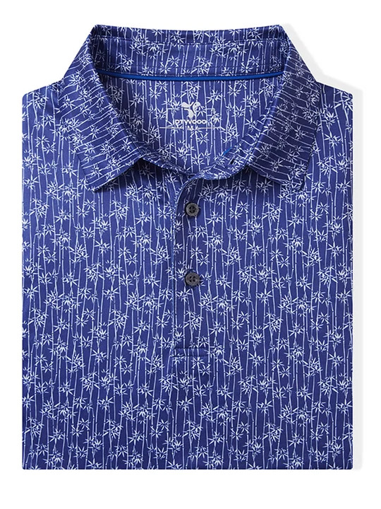 Folded DTWOOO Bamboo print golf polo