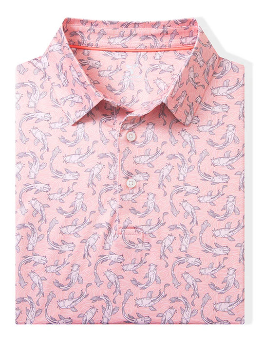 Folded DTWOOO Lucky Koi golf polo