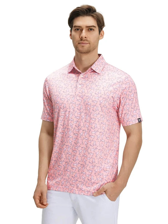 Front fit of DTWOOO Lucky Koi golf polo