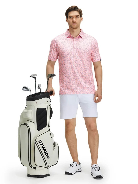 DTWOOO Lucky Koi polo styled for golf