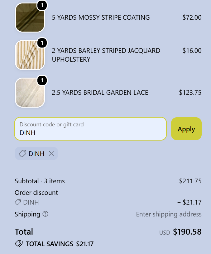 verified 3 deals via code DINH 10% Off