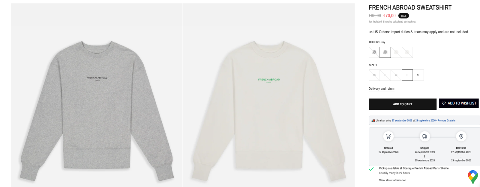 Sweat-shirt French Abroad Paris à slogan français