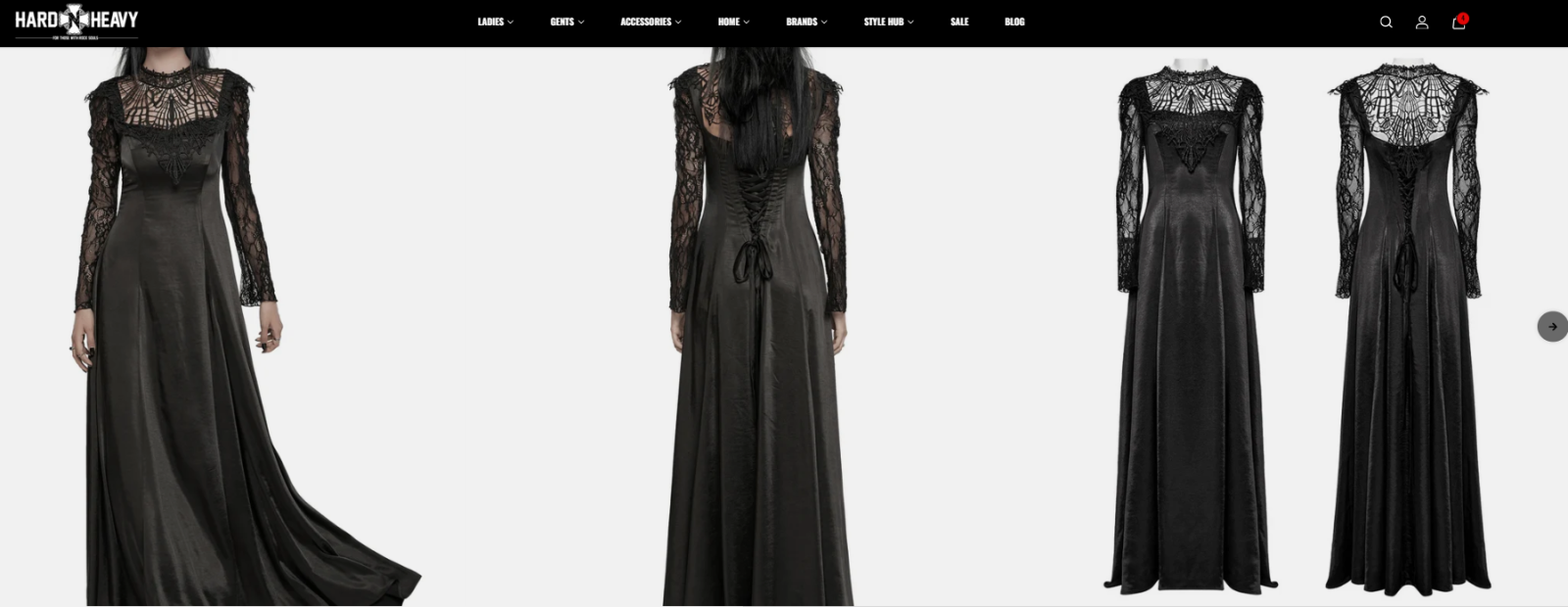US SALE of Long Gothic Dress with Lace Sleeves and Drawstring Back 1.png