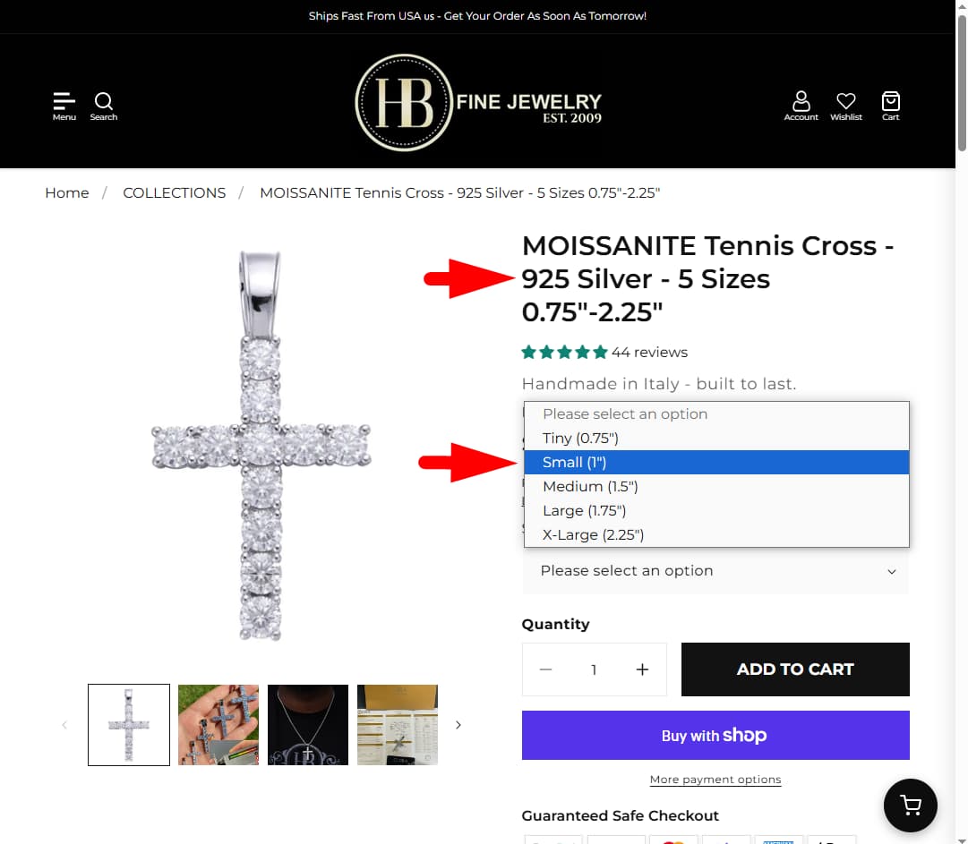 Harlembling product page before applying ORION83 coupon code