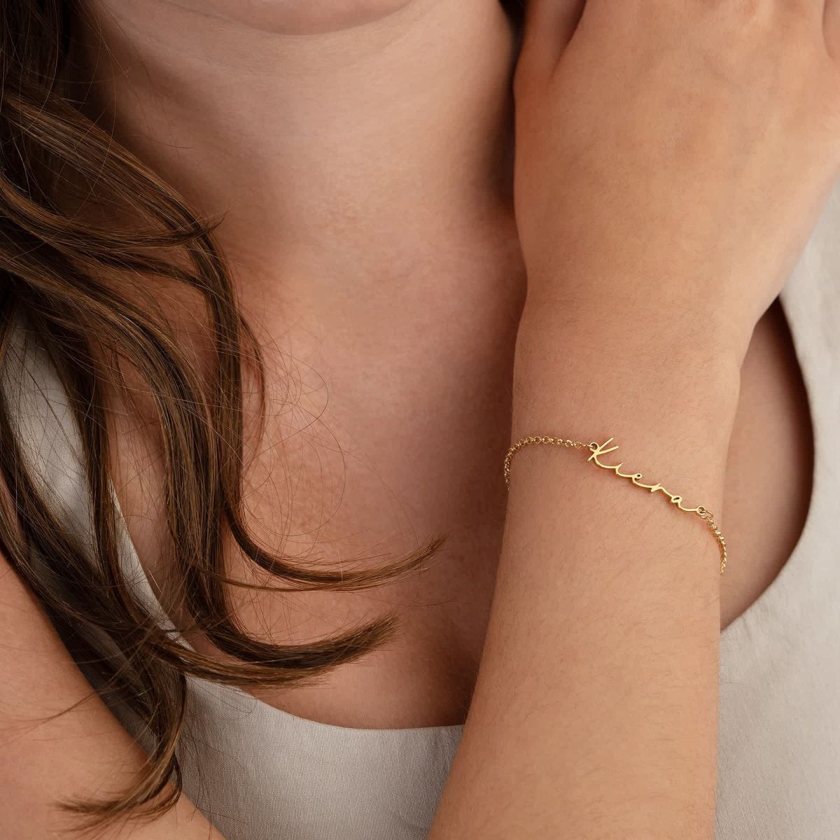 HBD Name Bracelet Kiera worn thumbnail