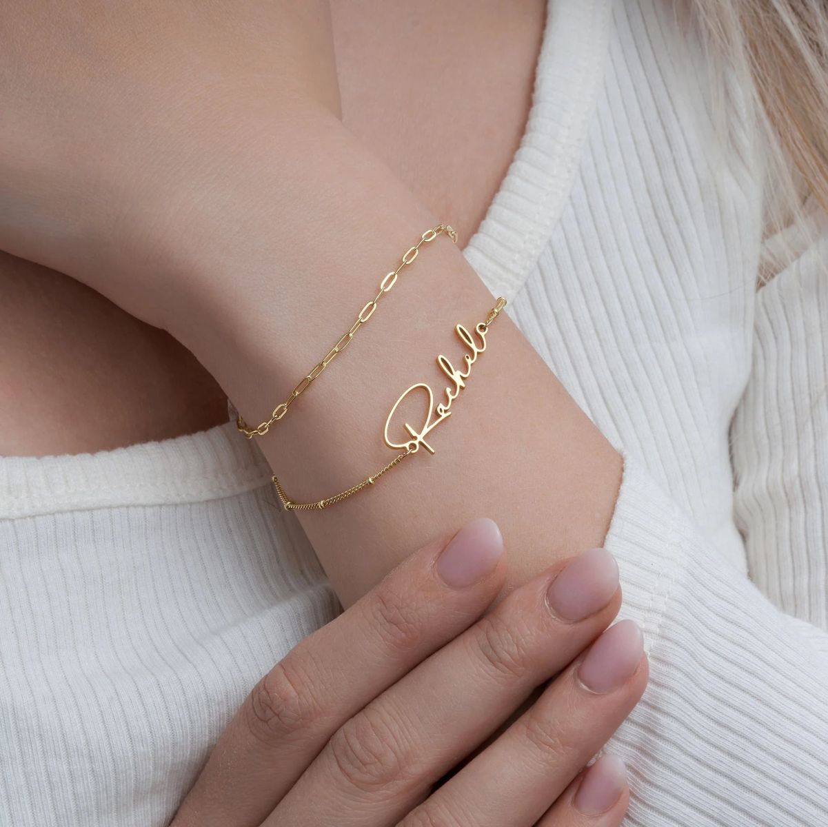 HBD Name Bracelet Rachel layered thumbnail