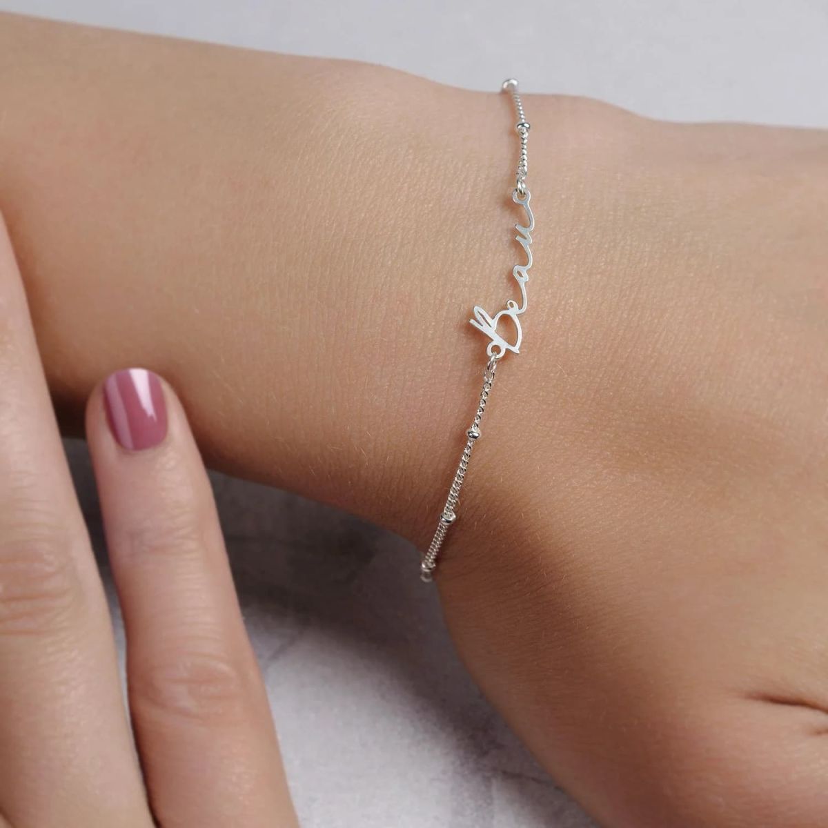 HBD Name Bracelet Beau silver thumbnail
