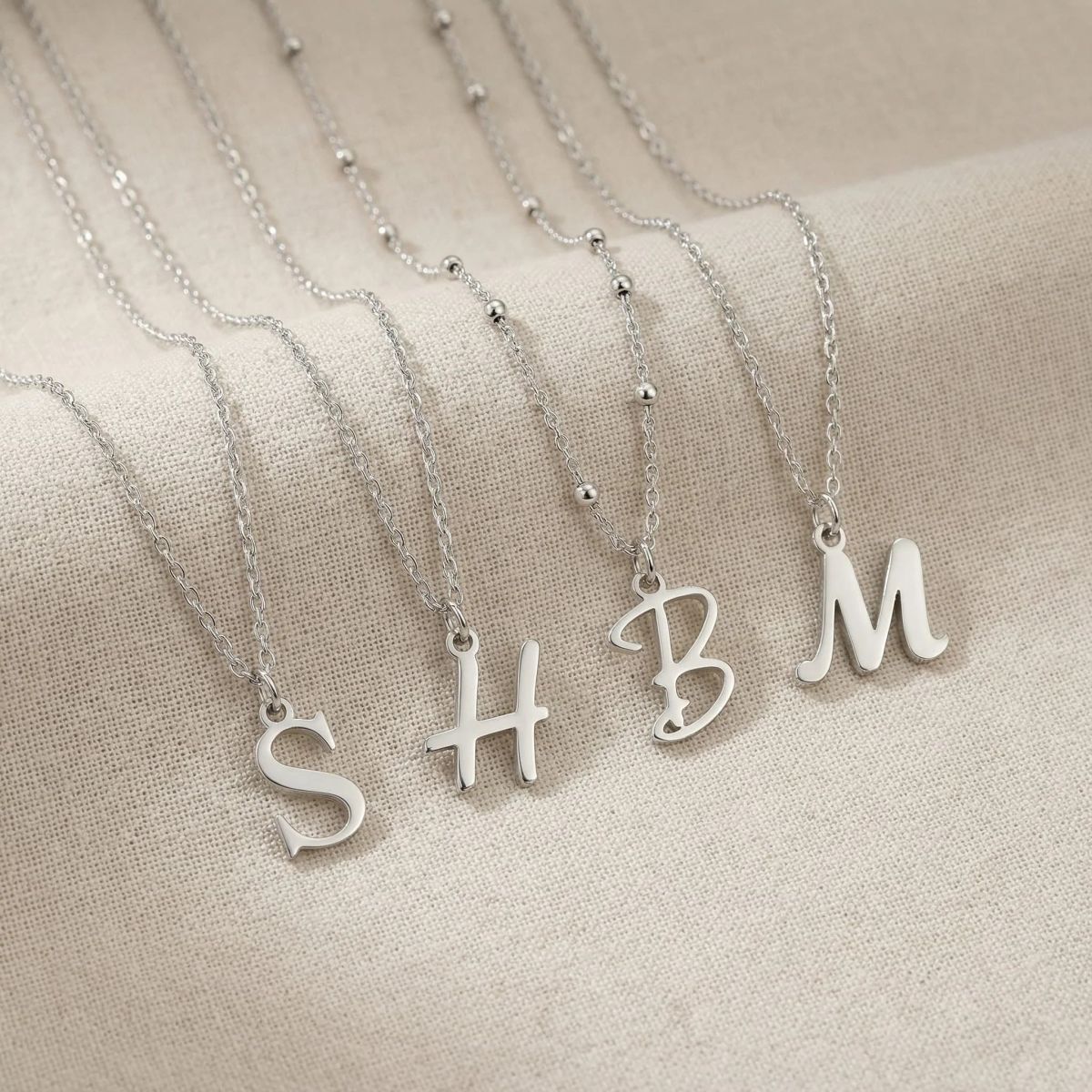 Silver initial letter set display thumbnail
