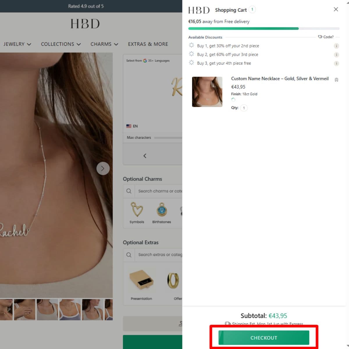 Step 2 checkout and apply TURE83 coupon code