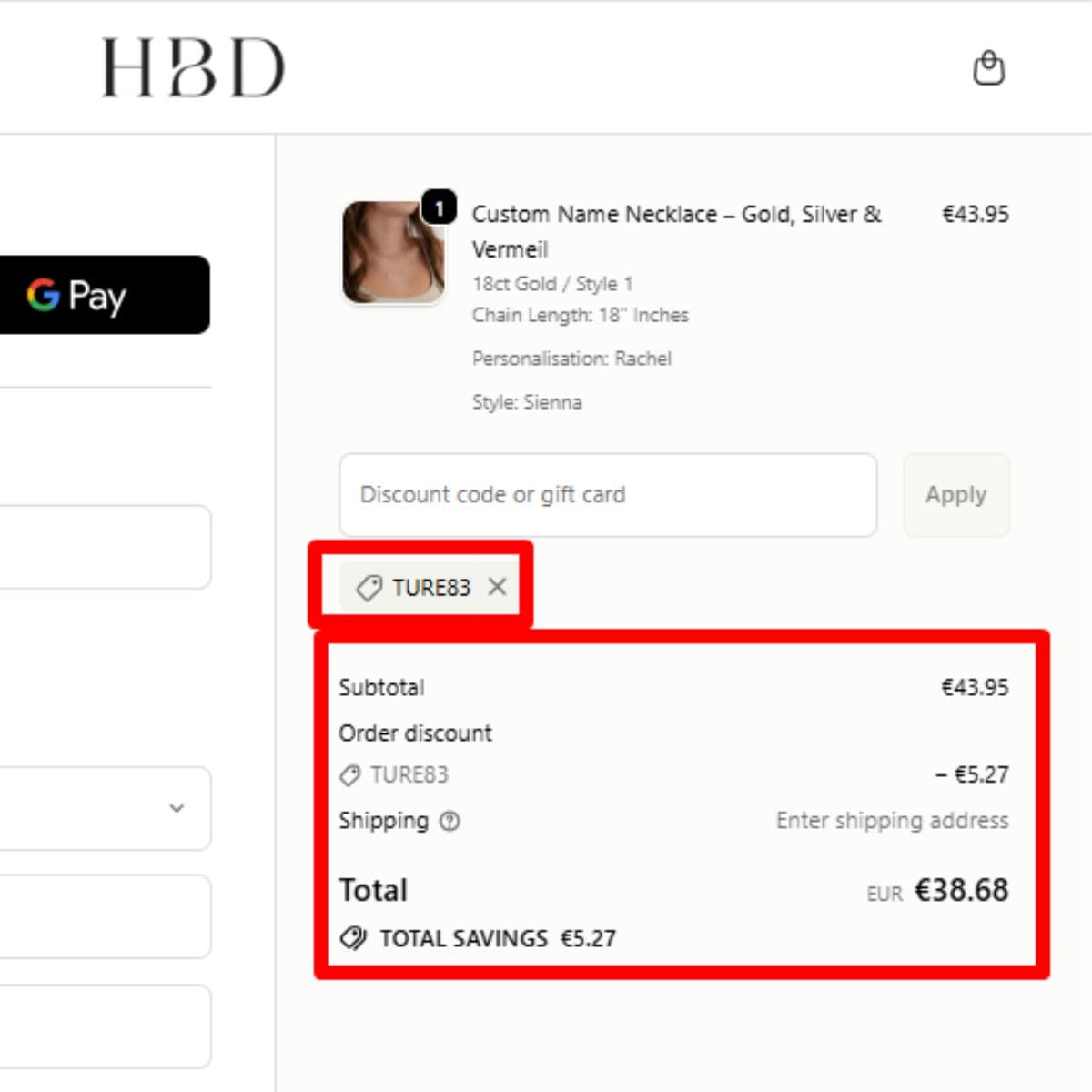 Step 3 confirm 12 percent discount appears