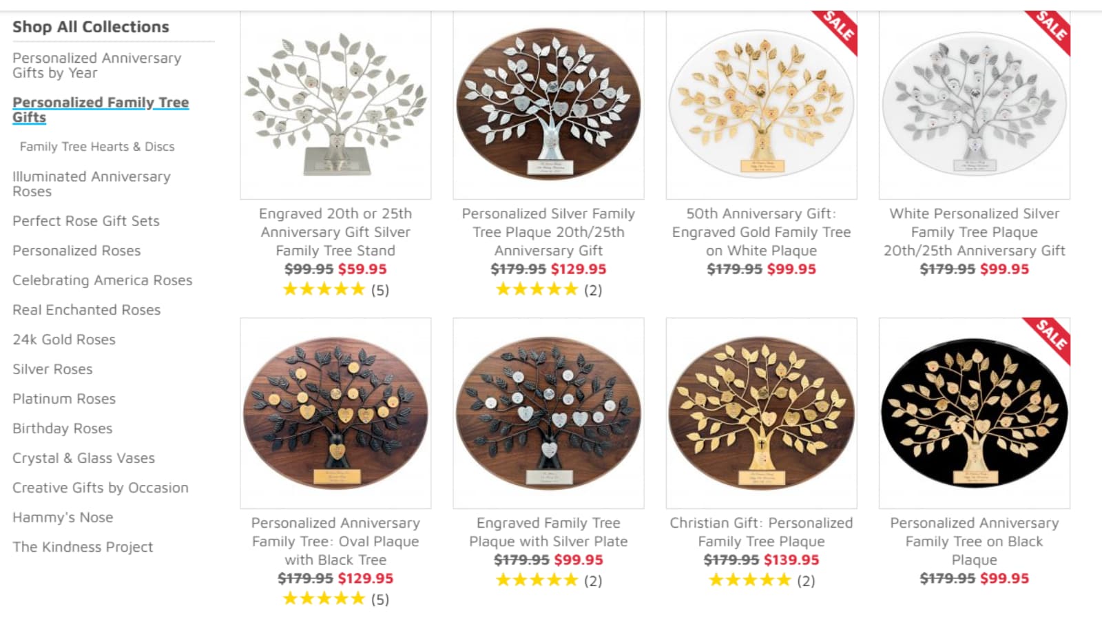 LoveIsARose Personalized Family Tree Gifts Save up to $80 deal