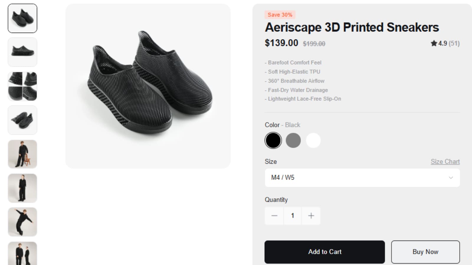 Nexbie Shoes Aeriscape 3D Printed Sneakers deal thumbnail