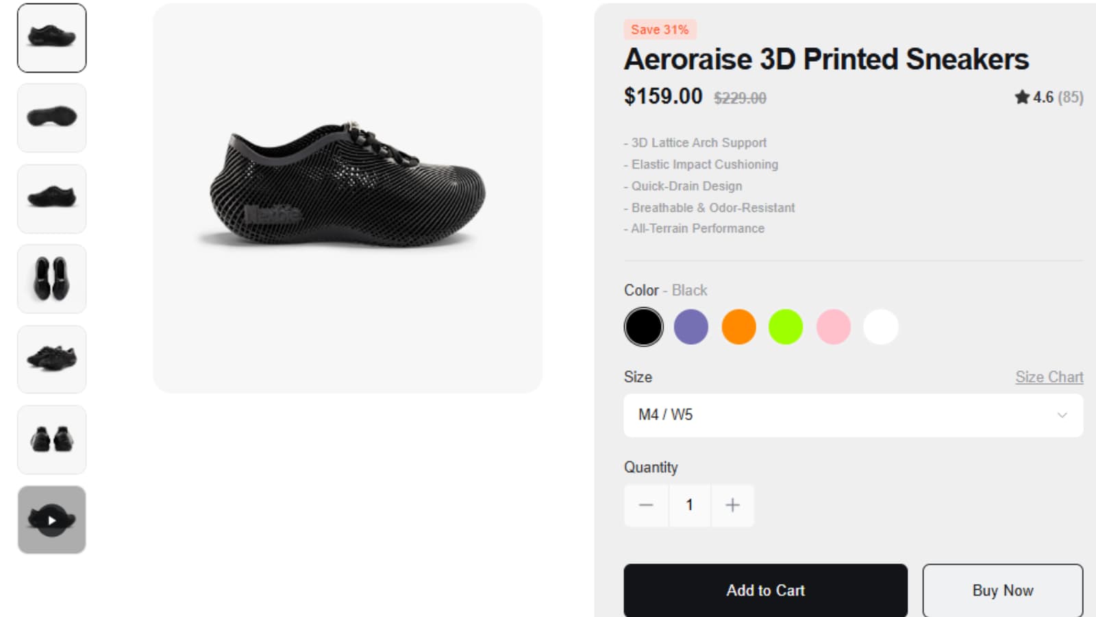 Nexbie Shoes Aeroraise 3D Printed Sneakers Needfor3DTech coupon deal thumbnail