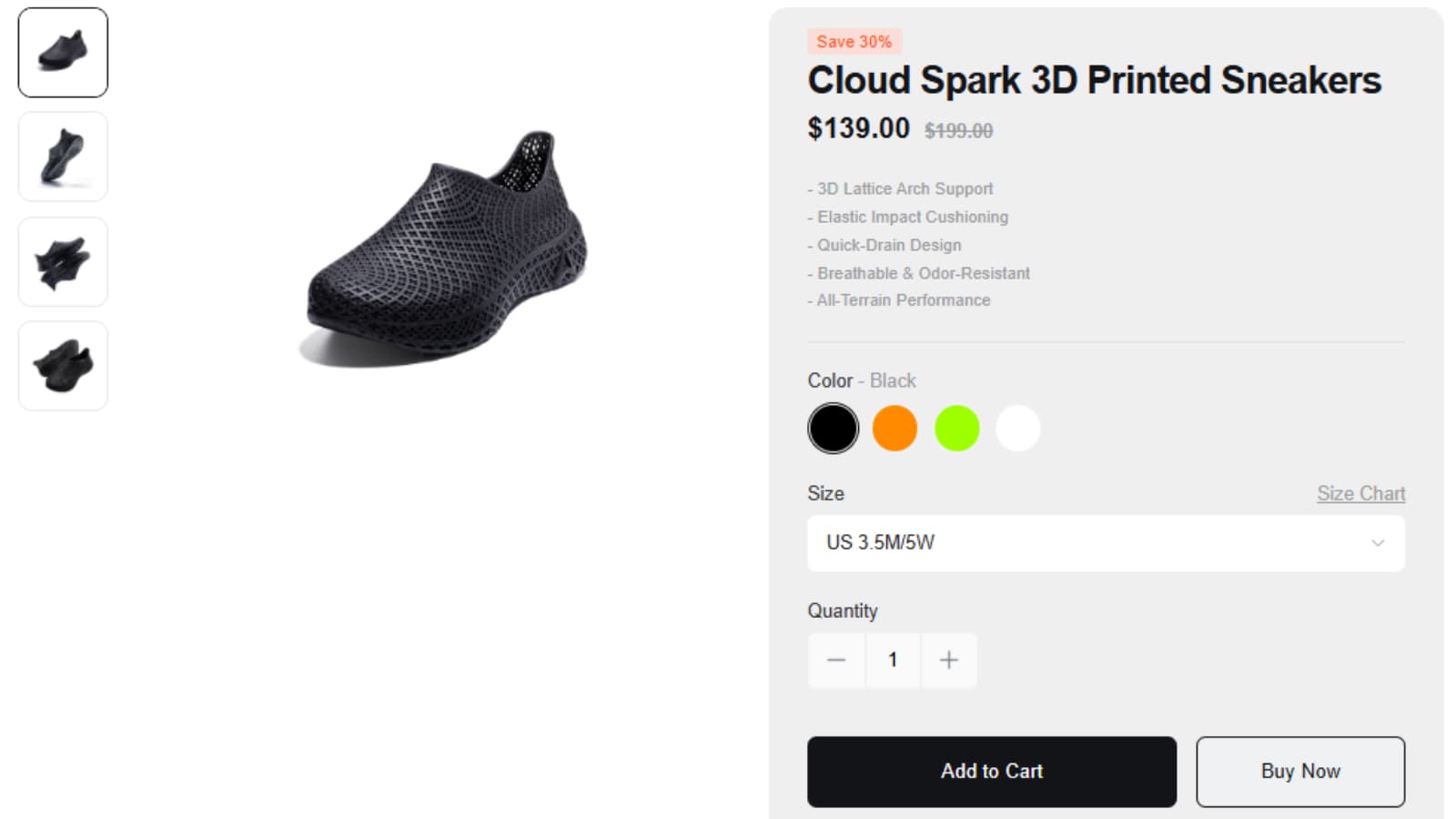 Nexbie Shoes Cloud Spark 3D Printed Sneakers deal thumbnail
