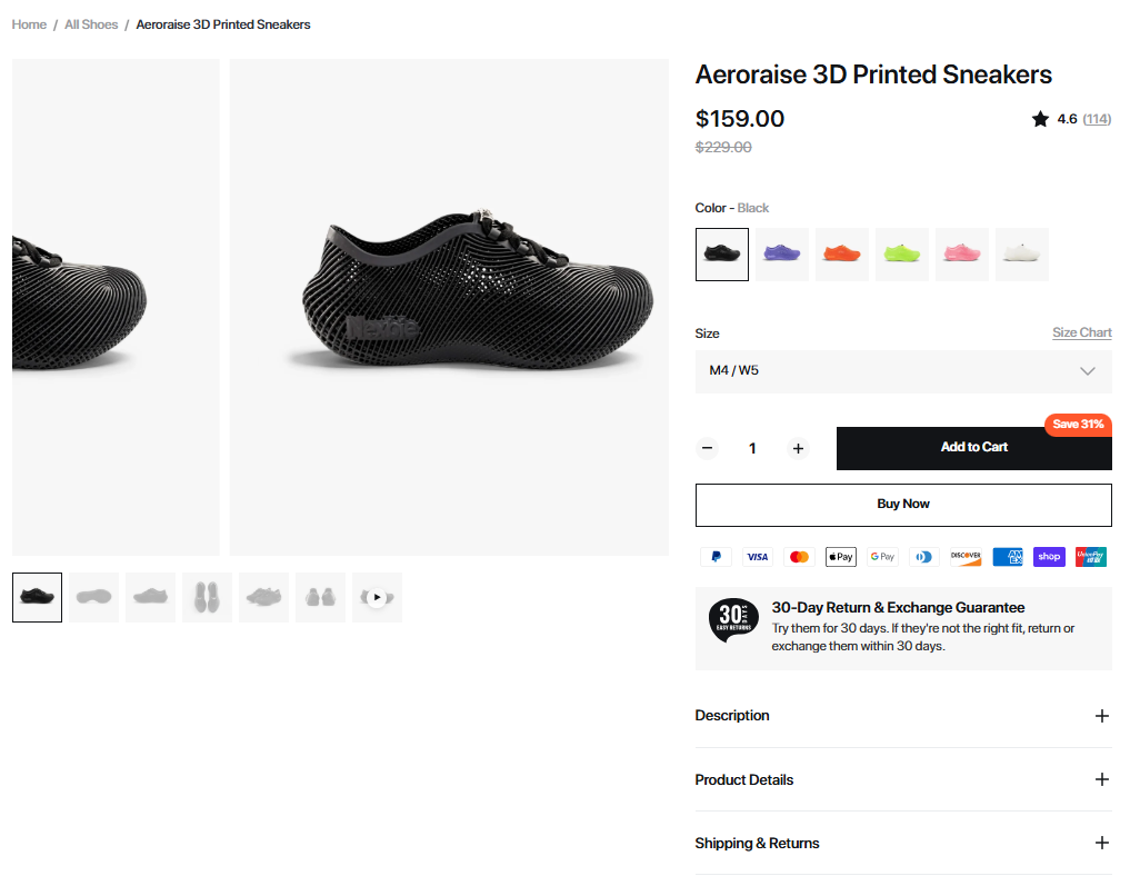 Aeroraise 3D Printed Sneakers