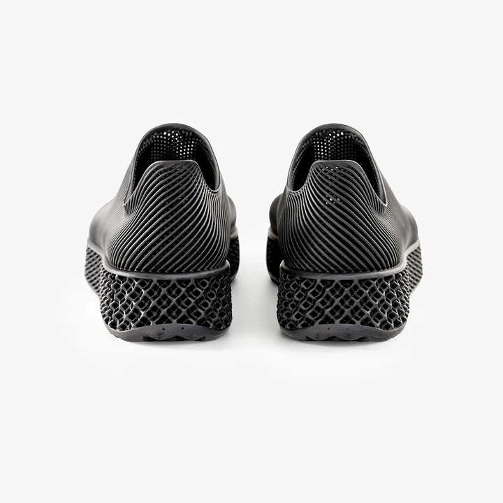Rear view of black Nexbie Aeriscape 3D Printed Sneakers