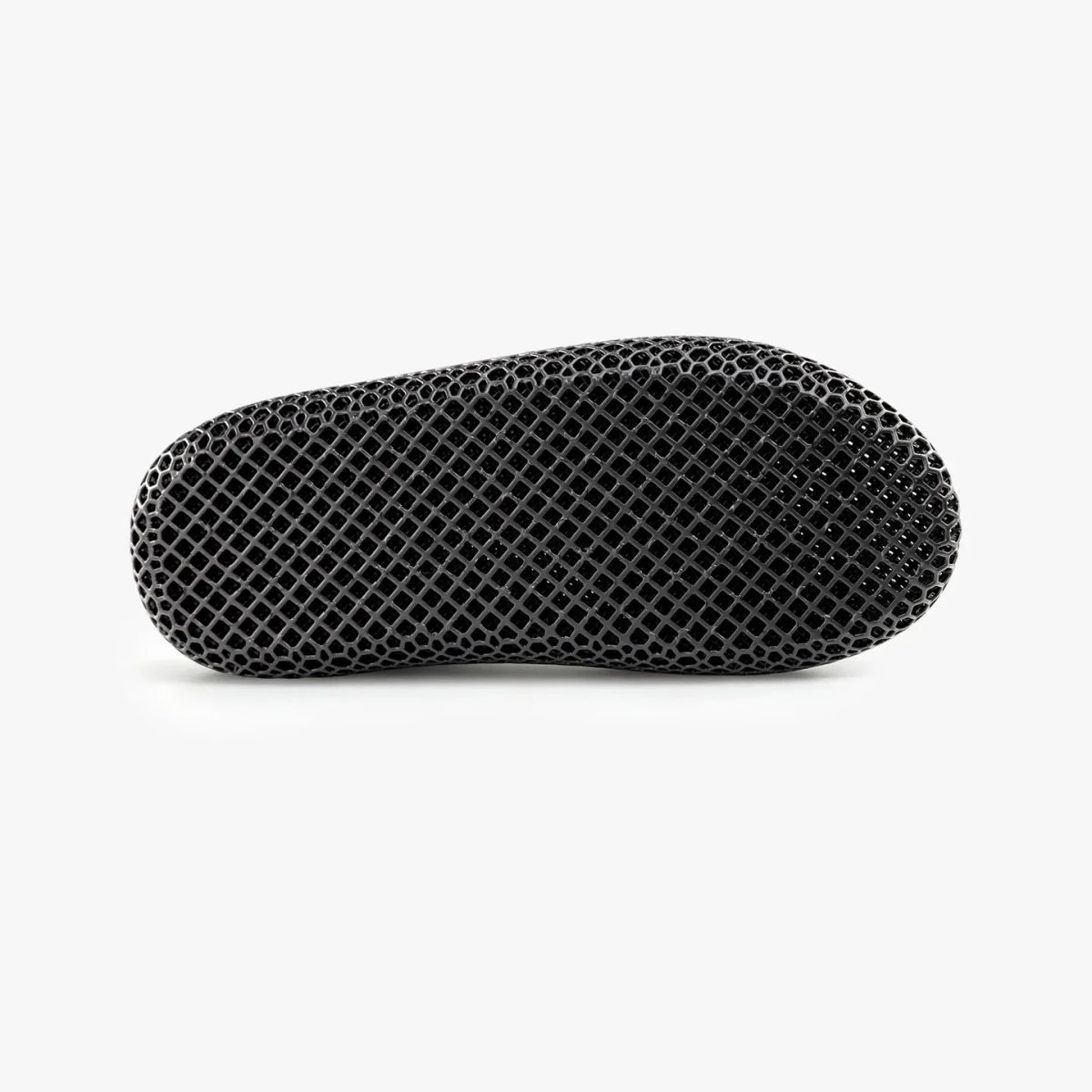 Outsole view of black Nexbie AeroCloud 3D Printed Slides