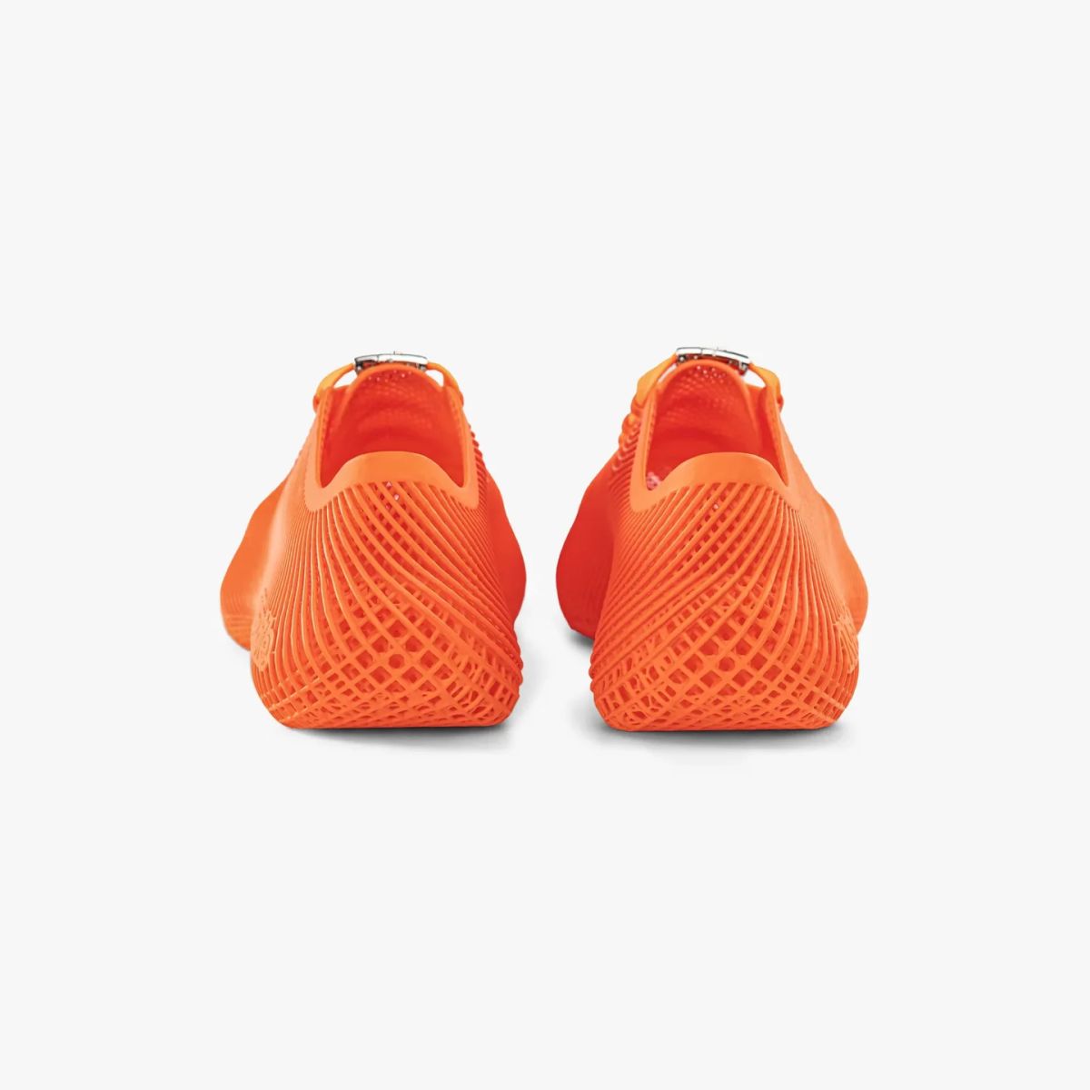 Rear view of orange Nexbie Aeroraise 3D Printed Sneakers