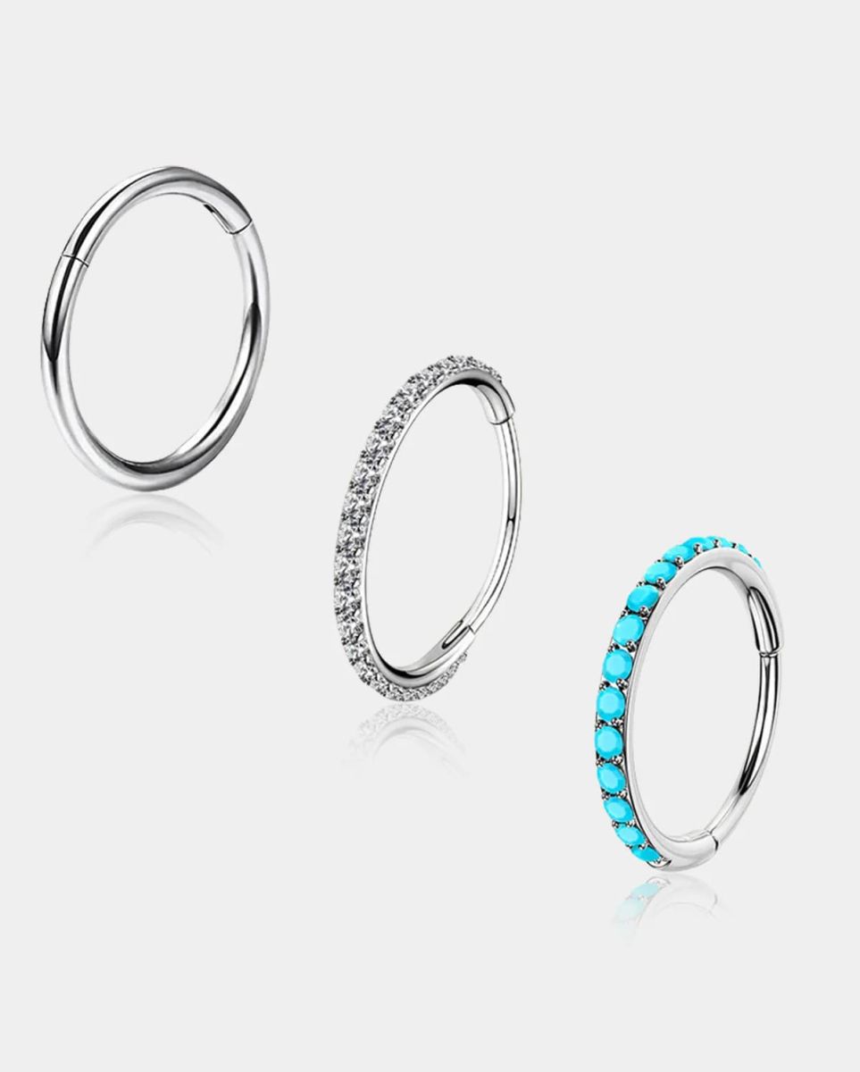 Oufer Body Jewelry 3PCS 20G Minimalist Single Hoop Nose Rings Set deal thumbnail