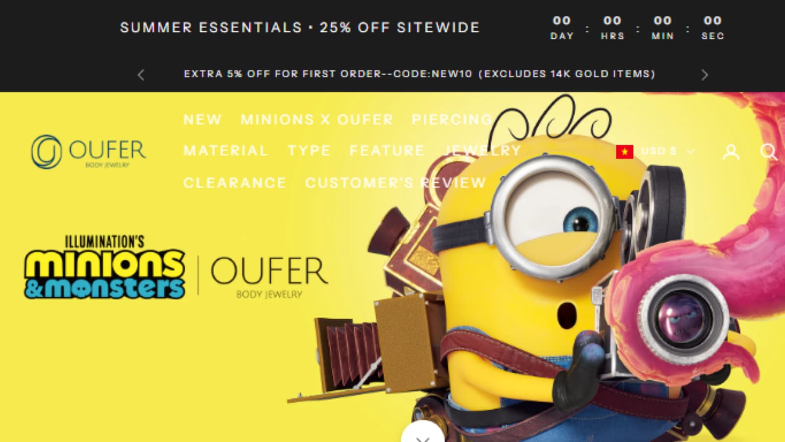 Oufer Body Jewelry 25% off sitewide sale thumbnail