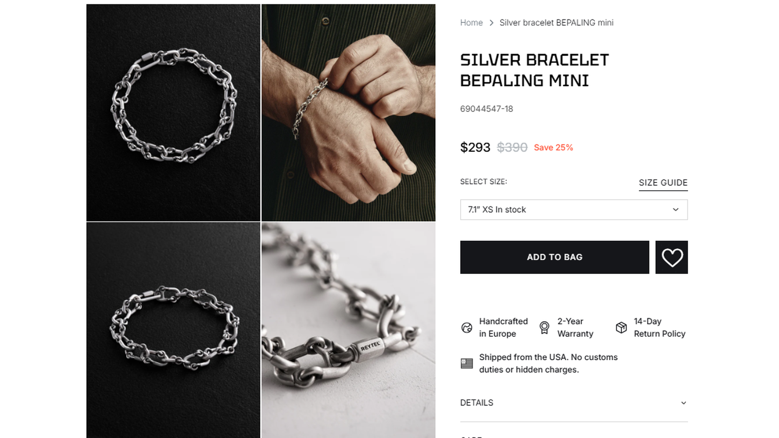 Reytel Jewelry Silver BEPALING Mini Bracelet Deal Proof Reytel Jewelry Silver BEPALING Mini Bracelet sale proof