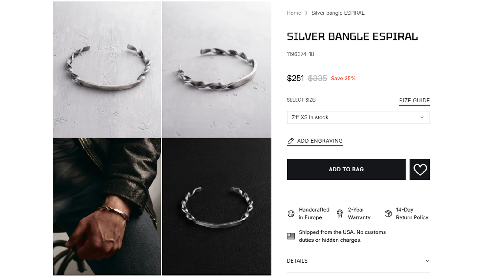 Reytel Jewelry Silver ESPIRAL Bangle Deal Proof Reytel Jewelry Silver ESPIRAL Bangle sale proof