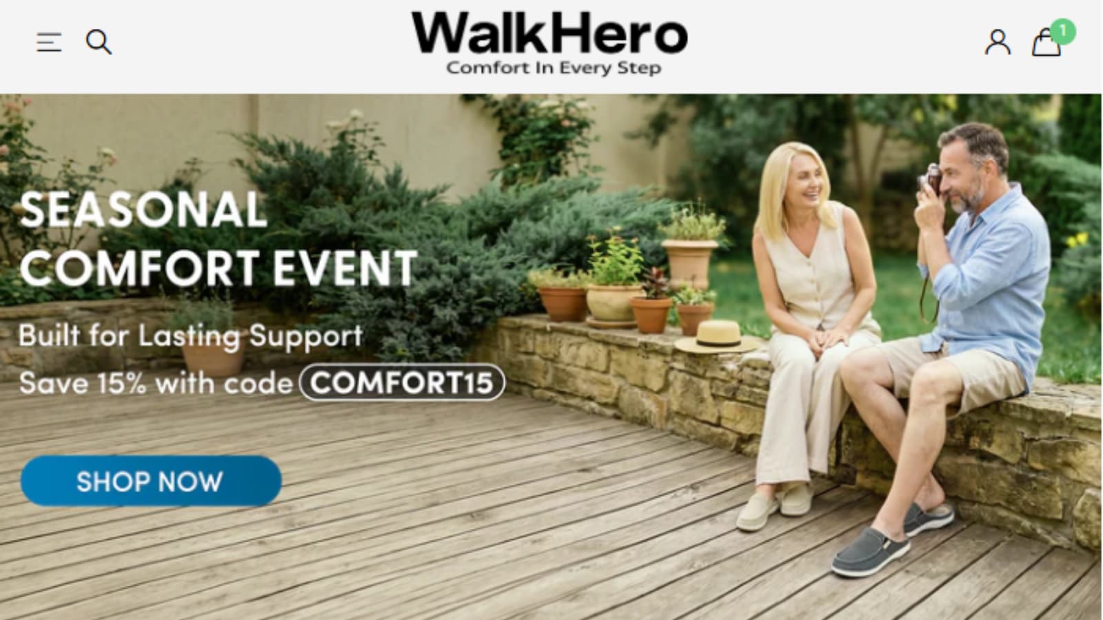 WalkHero coupon code 2026 quick verdict with COMFORT15 and Save Up To 70% deals