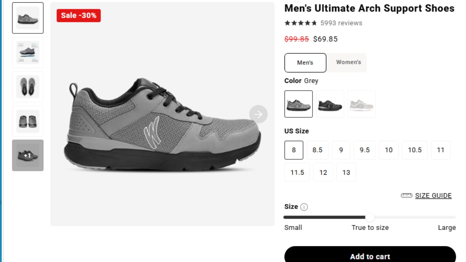 WalkHero Men's Ultimate Arch Support Shoes Save $30 deal thumbnail