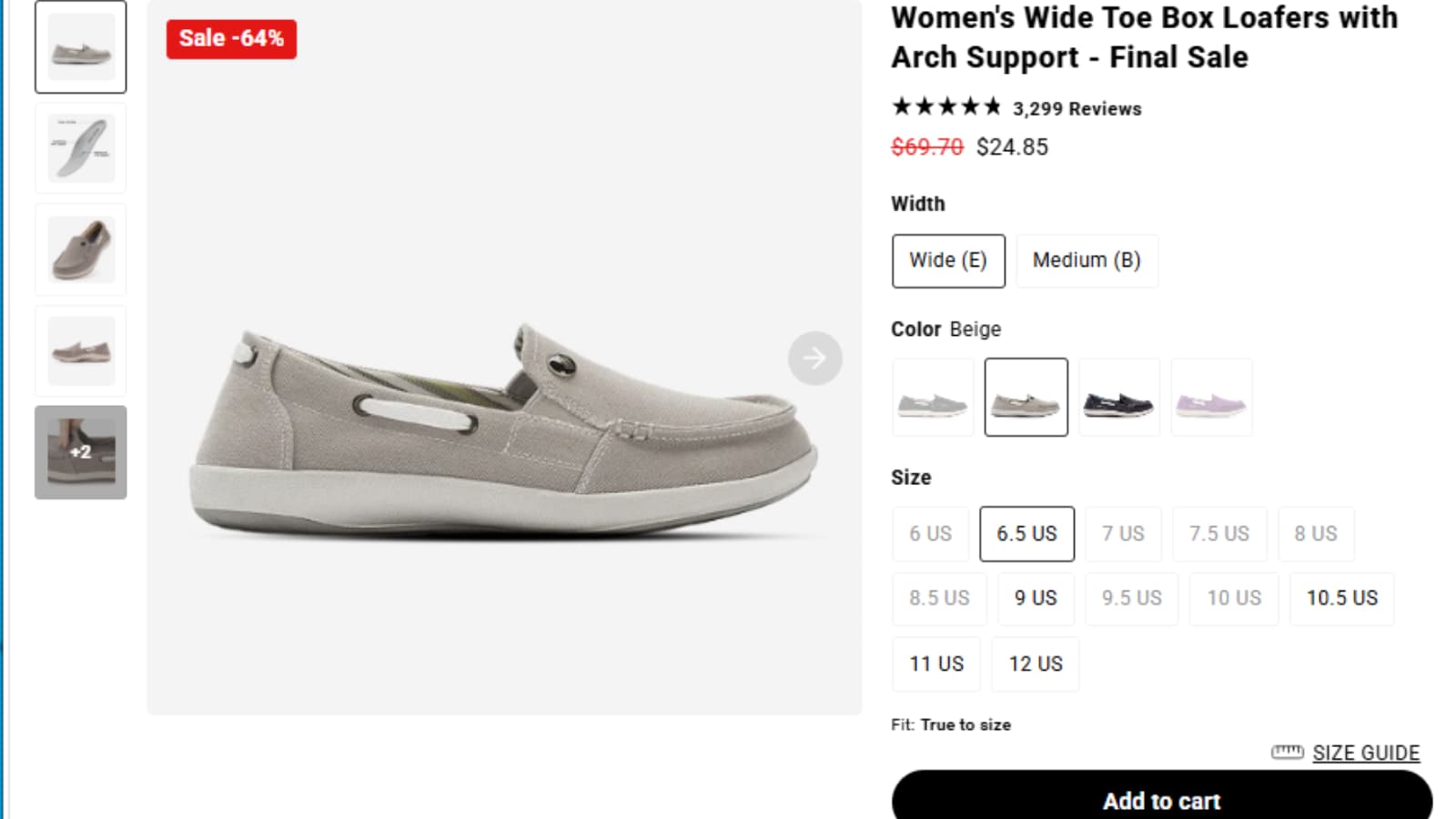 WalkHero Women's Wide Toe Box Loafers with Arch Support Final Sale coupon deal thumbnail