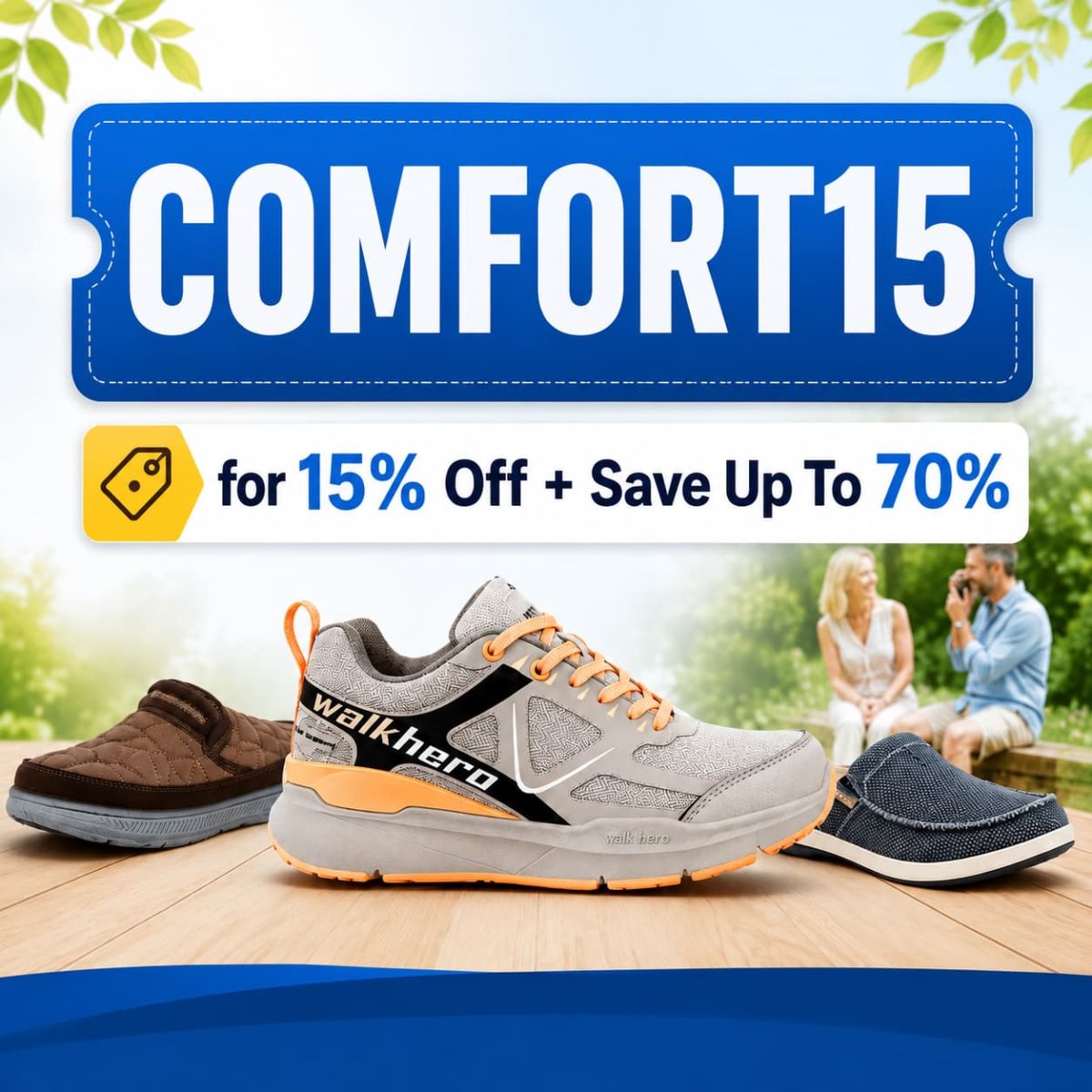 WalkHero Coupon Code 2026: COMFORT15 for 15% Off + Save Up To 70%
