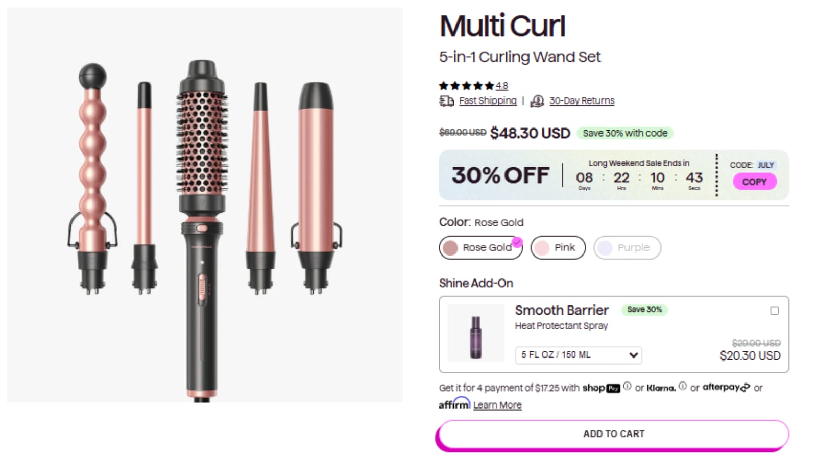 Wavytalk Multi Curl JULY coupon code 30% off deal thumbnail