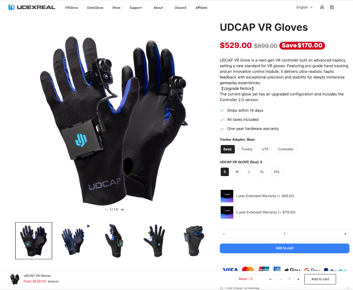 UDCAP VR Gloves